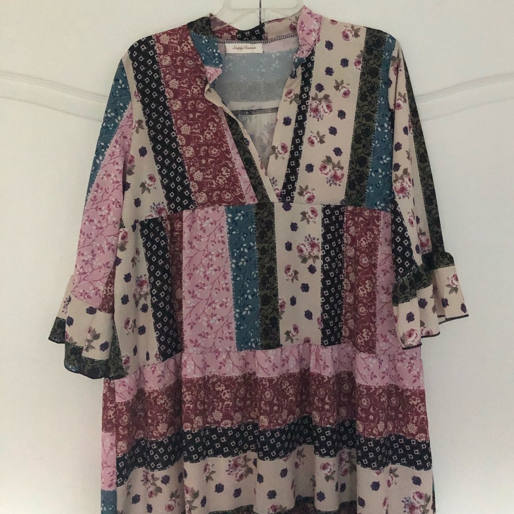 SALE!! Simply Couture Floral Patchwork Dress